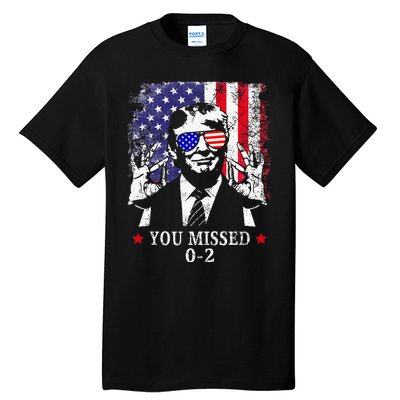 You Missed 0 2 Trump 2024 Us American Flag Tall T-Shirt