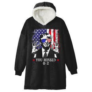 You Missed 0 2 Trump 2024 Us American Flag Hooded Wearable Blanket