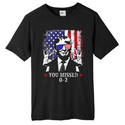 You Missed 0 2 Trump 2024 Us American Flag Tall Fusion ChromaSoft Performance T-Shirt