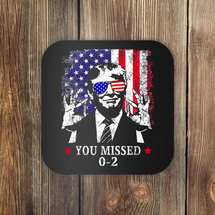 You Missed 0 2 Trump 2024 Us American Flag Coaster