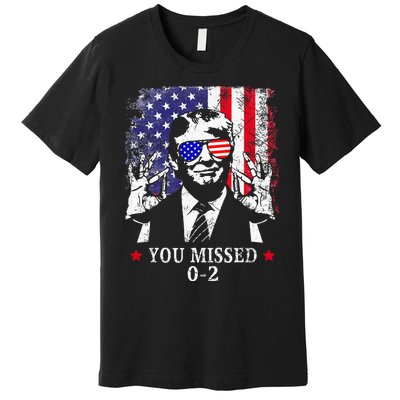 You Missed 0 2 Trump 2024 Us American Flag Premium T-Shirt