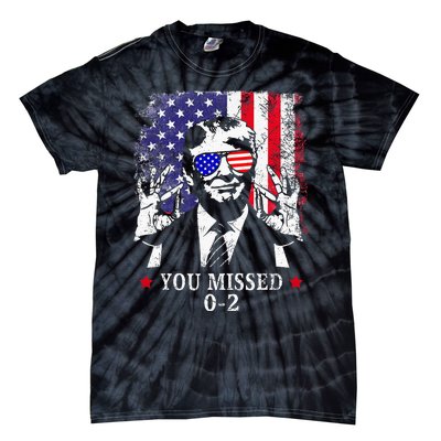 You Missed 0 2 Trump 2024 Us American Flag Tie-Dye T-Shirt