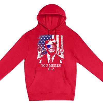 You Missed 0 2 Trump 2024 Us American Flag Premium Pullover Hoodie