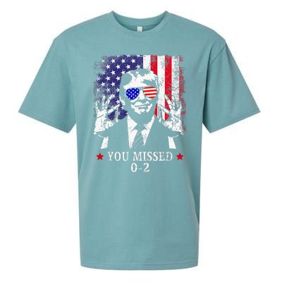 You Missed 0 2 Trump 2024 Us American Flag Sueded Cloud Jersey T-Shirt