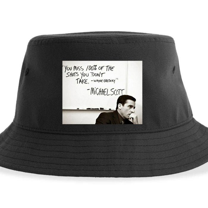 You Miss 100 Of The Shots You Don&X27;T Take. Wayne Gretzky. Michael Scott Sustainable Bucket Hat