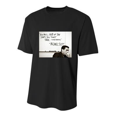 You Miss 100 Of The Shots You Don&X27;T Take. Wayne Gretzky. Michael Scott Youth Performance Sprint T-Shirt