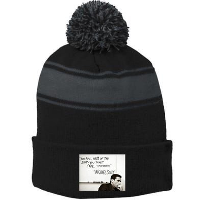 You Miss 100 Of The Shots You Don&X27;T Take. Wayne Gretzky. Michael Scott Stripe Pom Pom Beanie