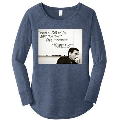 You Miss 100 Of The Shots You Don&X27;T Take. Wayne Gretzky. Michael Scott Women's Perfect Tri Tunic Long Sleeve Shirt