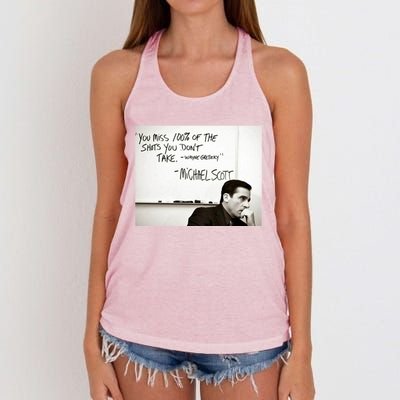 You Miss 100 Of The Shots You Don&X27;T Take. Wayne Gretzky. Michael Scott Women's Knotted Racerback Tank