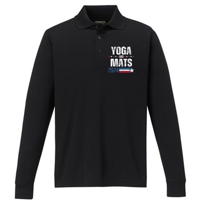 Yoga & Mats 2024 Funny Election Campaign 24 Performance Long Sleeve Polo