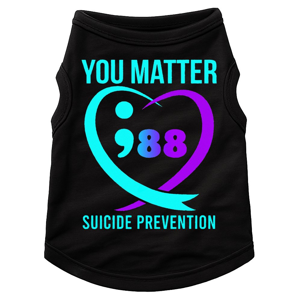 You Matter 988 Suicide Prevention Awareneess Doggie Tank