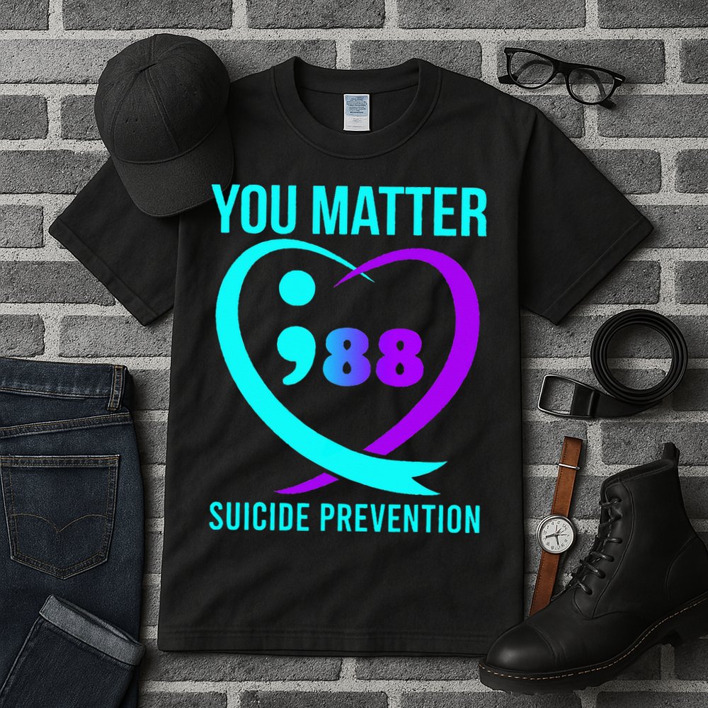 You Matter 988 Suicide Prevention Awareneess Tall T-Shirt