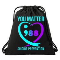 You Matter 988 Suicide Prevention Awareneess Drawstring Bag
