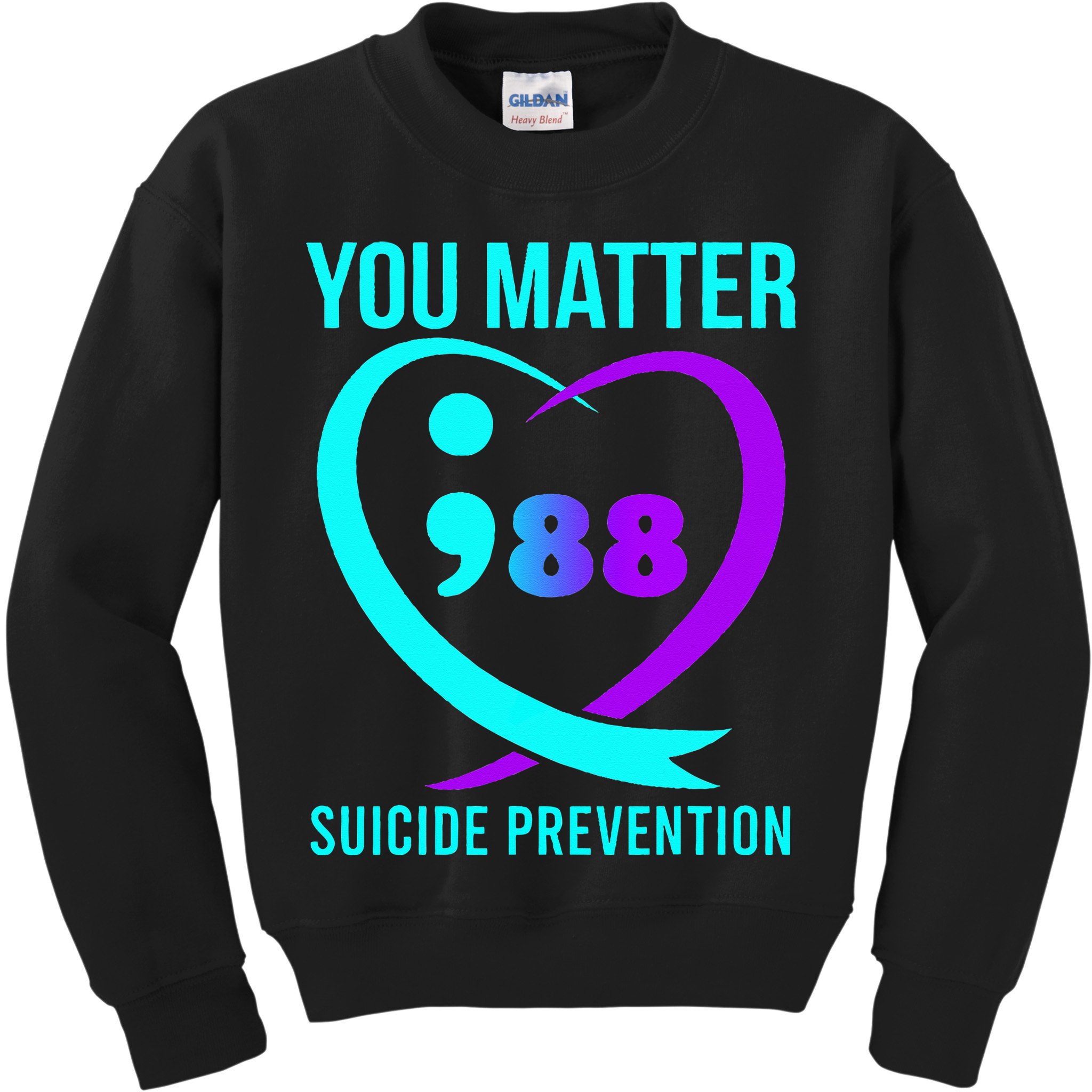 You Matter 988 Suicide Prevention Awareneess Kids Sweatshirt