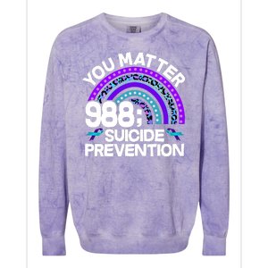 You Matter 988 Semicolon Suicide Prevention Colorblast Crewneck Sweatshirt