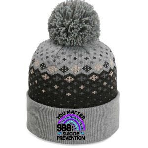 You Matter 988 Semicolon Suicide Prevention The Baniff Cuffed Pom Beanie