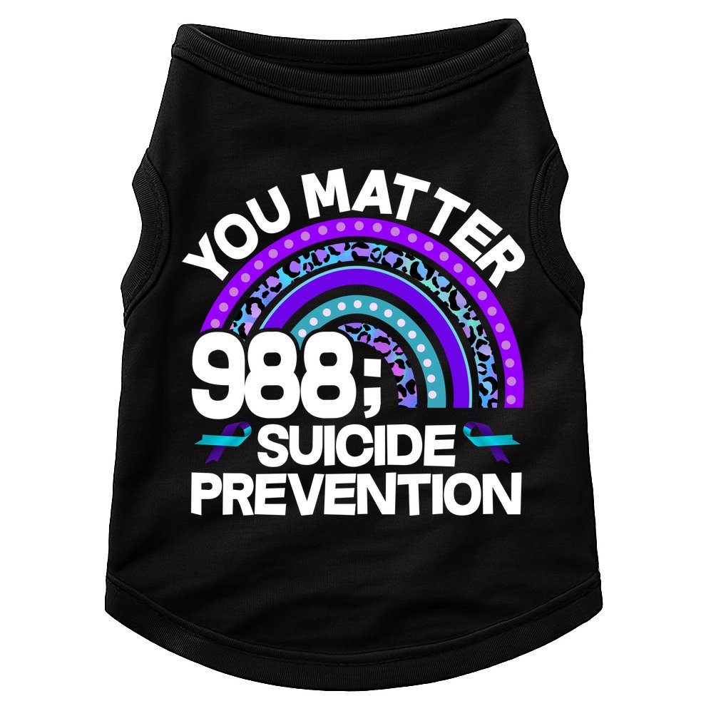 You Matter 988 Semicolon Suicide Prevention Doggie Tank