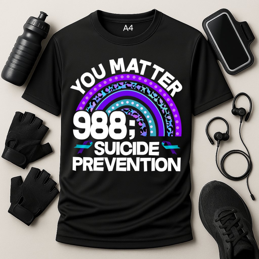 You Matter 988 Semicolon Suicide Prevention Cooling Performance Crew T-Shirt