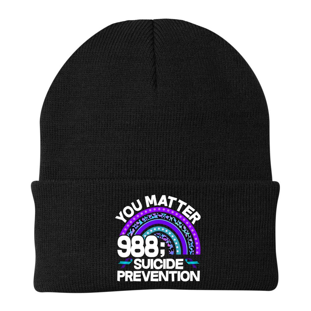 You Matter 988 Semicolon Suicide Prevention Beanie