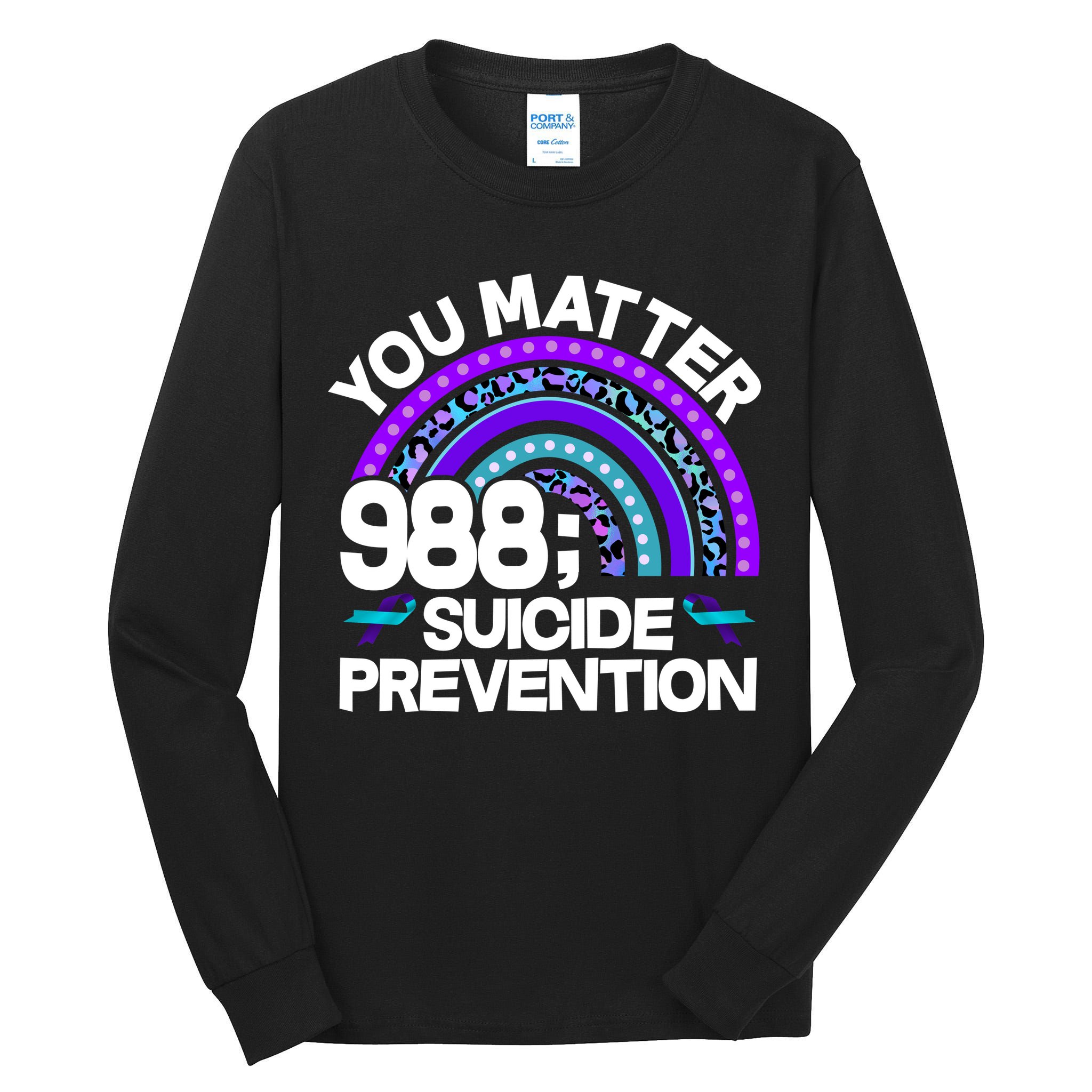 You Matter 988 Semicolon Suicide Prevention Tall Long Sleeve T-Shirt