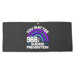 You Matter 988 Semicolon Suicide Prevention Large Microfiber Waffle Golf Towel