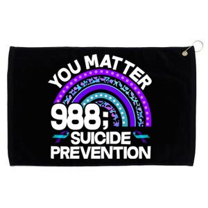 You Matter 988 Semicolon Suicide Prevention Grommeted Golf Towel