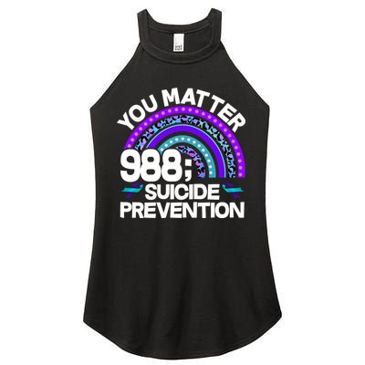 You Matter 988 Semicolon Suicide Prevention Women's Perfect Tri Rocker Tank