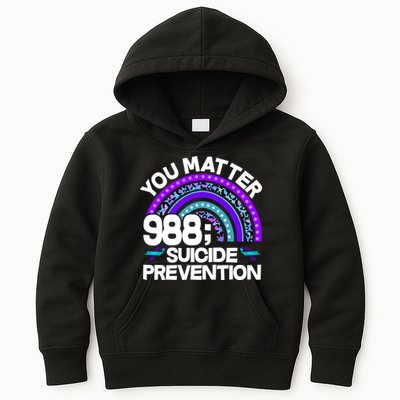 You Matter 988 Semicolon Suicide Prevention Kids Hoodie
