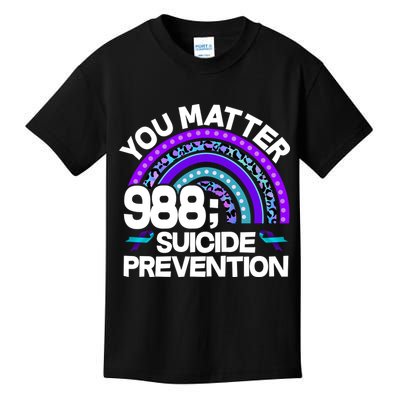 You Matter 988 Semicolon Suicide Prevention Kids T-Shirt