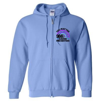 You Matter 988 Semicolon Suicide Prevention Full Zip Hoodie
