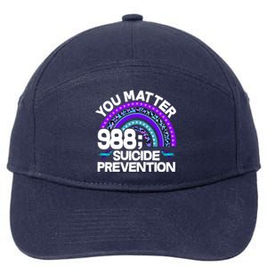 You Matter 988 Semicolon Suicide Prevention 7-Panel Snapback Hat