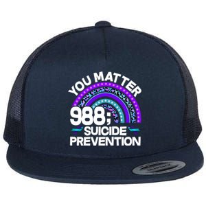 You Matter 988 Semicolon Suicide Prevention Flat Bill Trucker Hat