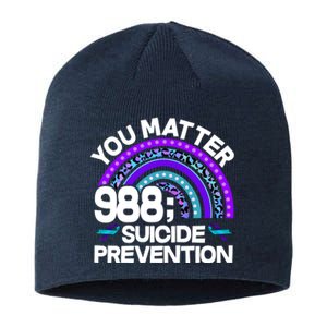 You Matter 988 Semicolon Suicide Prevention Sustainable Beanie