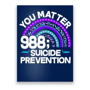 You Matter 988 Semicolon Suicide Prevention Poster