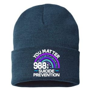 You Matter 988 Semicolon Suicide Prevention Sustainable Knit Beanie