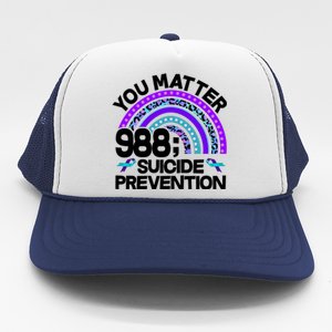 You Matter 988 Semicolon Suicide Prevention Trucker Hat