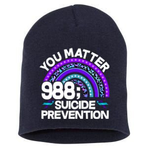 You Matter 988 Semicolon Suicide Prevention Short Acrylic Beanie