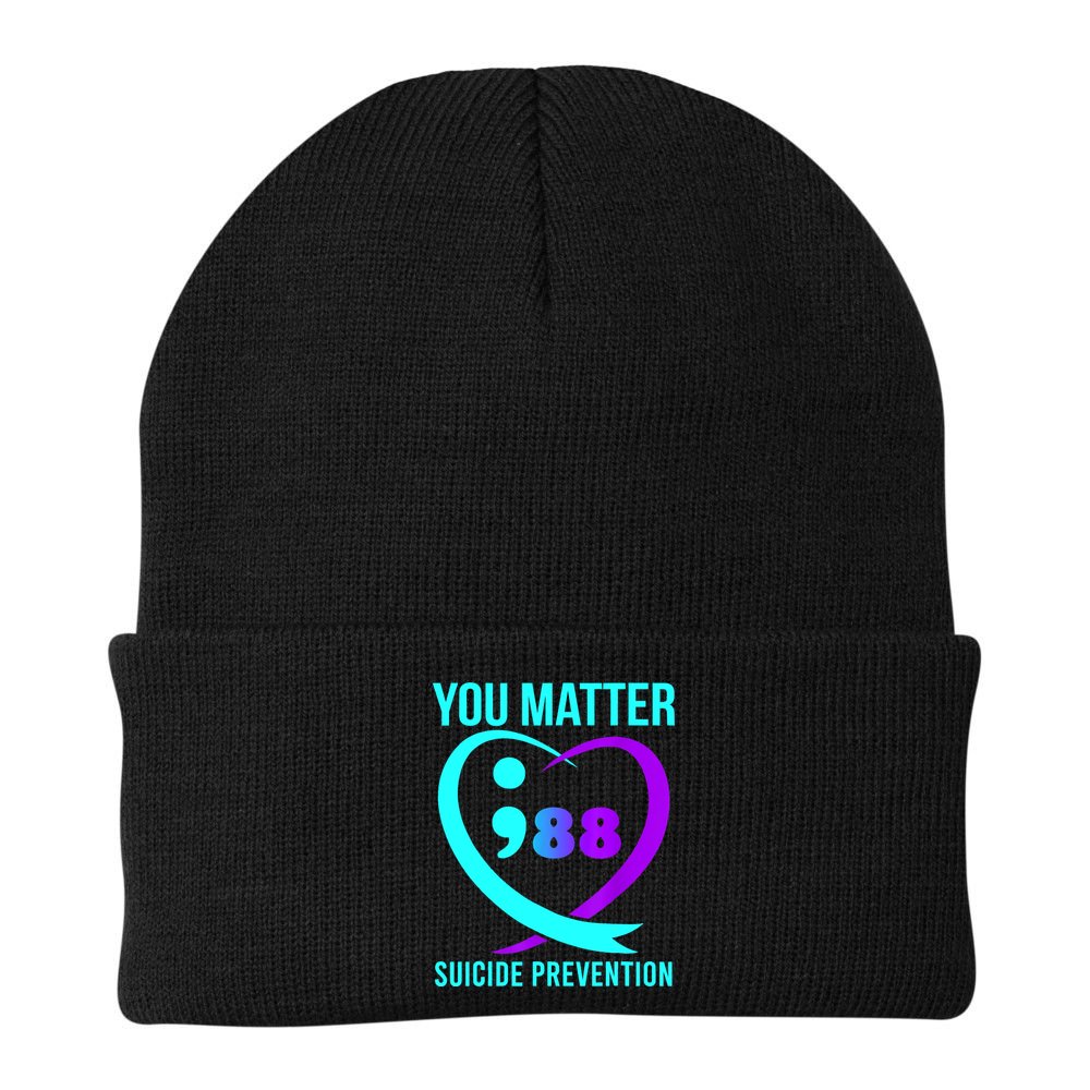 You Matter 988 Suicide Prevention Awareneess Beanie