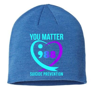 You Matter 988 Suicide Prevention Awareneess Sustainable Beanie