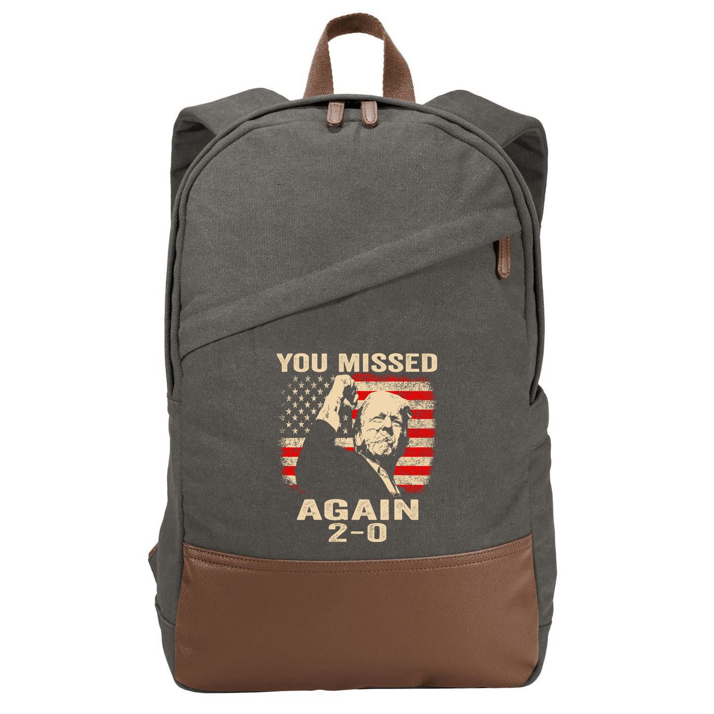 You Missed Again Cotton Canvas Backpack