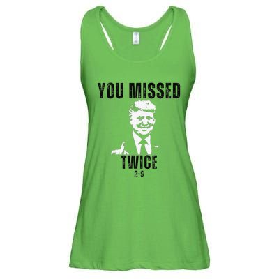 You Missed Again You Missed Me Twice Shot Republican Pro Ladies Essential Flowy Tank