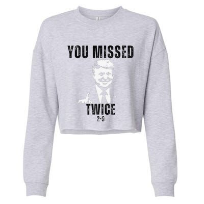 You Missed Again You Missed Me Twice Shot Republican Pro Cropped Pullover Crew