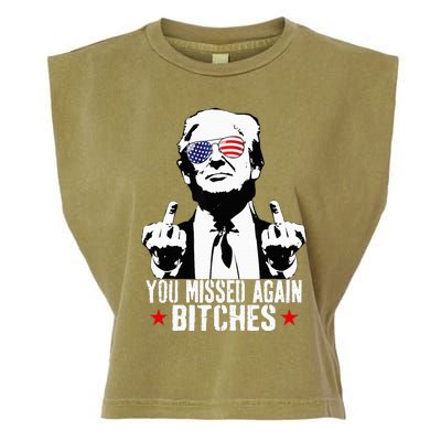 You Missed Again Bitches Garment-Dyed Women's Muscle Tee