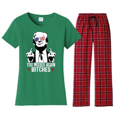 You Missed Again Bitches Women's Flannel Pajama Set