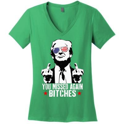 You Missed Again Bitches Women's V-Neck T-Shirt