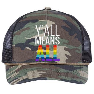 Yall Means All Lgbt G.A.Y Lesbian Pride Parade Retro Rope Trucker Hat Cap