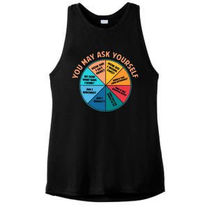 You May Ask Yourself Once In A Lifetime Pie Chart Ladies PosiCharge Tri-Blend Wicking Tank