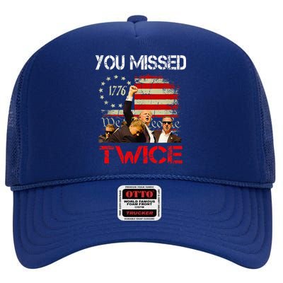 You Missed Again You Missed & Adult Humor High Crown Mesh Back Trucker Hat