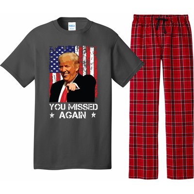 You Missed Again Trump 2024 Usa Flag Pajama Set