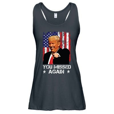 You Missed Again Trump 2024 Usa Flag Ladies Essential Flowy Tank